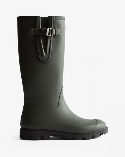 Hunter Downpour Mens Adjustable Boot - Dark Olive/Black