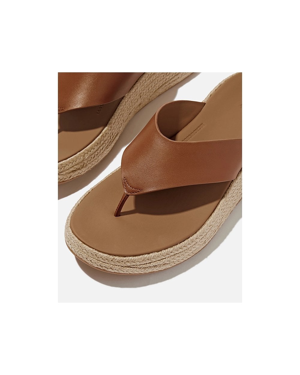 FitFlop Womens F-Mode Espadrille Leather Flatform T/Post Sandals