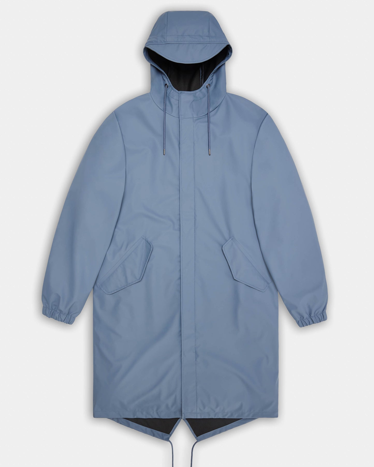 Rains Unisex Fishtail Parka in Blue Dusk 172 - Flat Lay
