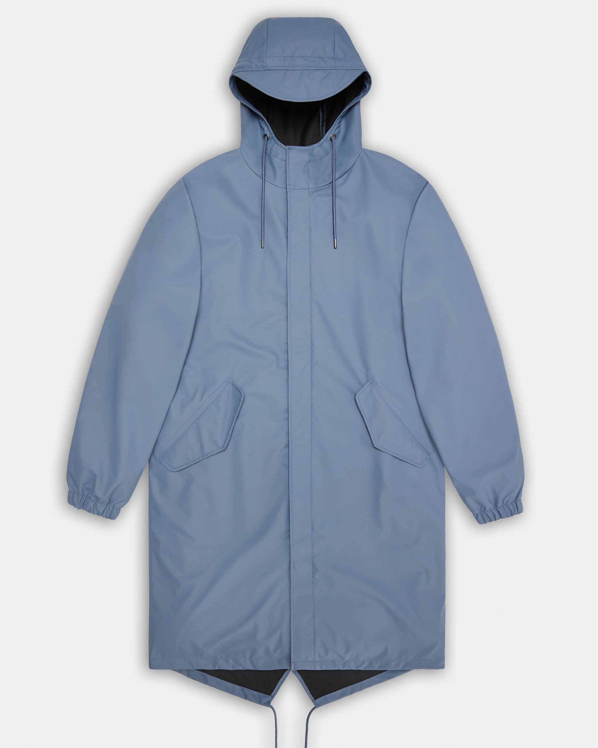 Rains Unisex Fishtail Parka in Blue Dusk 172 - Flat Lay
