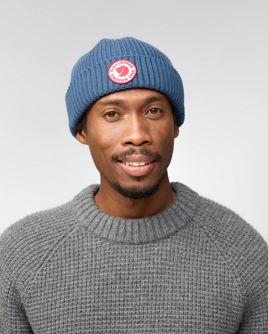 Fjallraven 1960 Lite Logo Beanie - Indigo Blue 534 | CHO | Designer Unisex Beanies