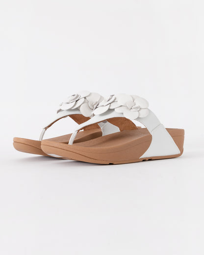 FitFlop Womens Lulu Flower Toe-Post Sandals - Urban White 194 | CHO | Designer Womens Sandals