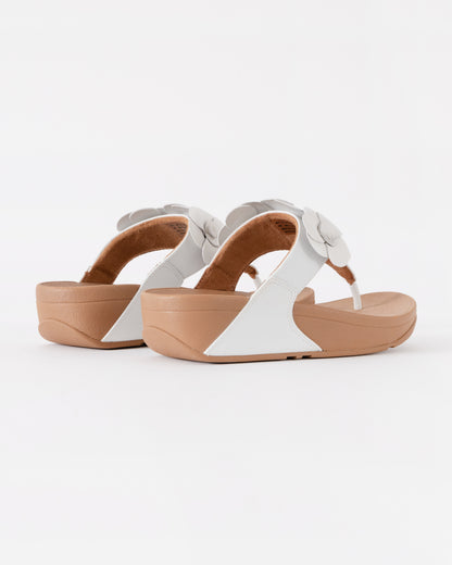 FitFlop Womens Lulu Flower Toe-Post Sandals - Urban White 194 | CHO | Designer Womens Sandals