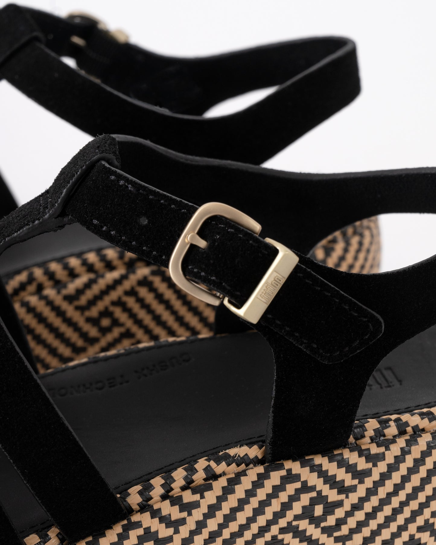 FitFlop Womens PLATFFORMS Graphic-Weave Suede Fisherman Sandals - Black 001 | CHO | Designer Womens Sandals