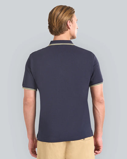 GANT Mens Contrast Tipping Polo 433 Evening Blue