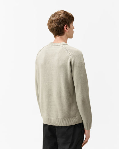 C.P. Company Lens Chenille Cotton Crew Neck Mens Jumper - Flint Grey 936 | CHO | Designer Mens Crew Neck Jumpers