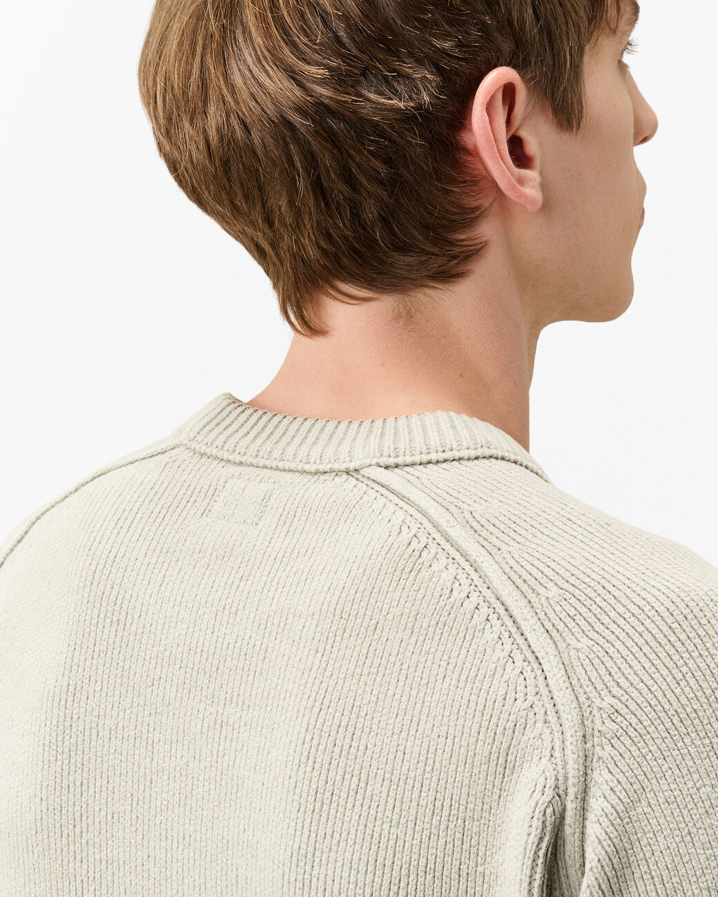 C.P. Company Lens Chenille Cotton Crew Neck Mens Jumper - Flint Grey 936 | CHO | Designer Mens Crew Neck Jumpers