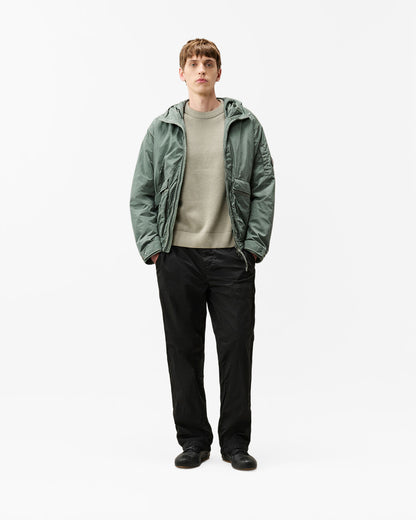 C.P. Company Lens Chenille Cotton Crew Neck Mens Jumper - Flint Grey 936 | CHO | Designer Mens Crew Neck Jumpers