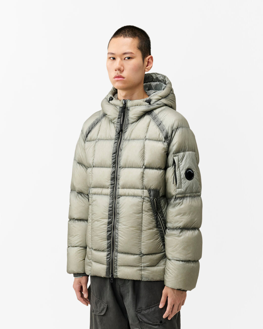 C.P. Company D.D.-Shell Mens Hooded Puffer Jacket - Flint Grey 936