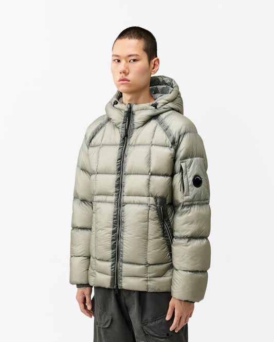 C.P. Company D.D.-Shell Mens Hooded Puffer Jacket - Flint Grey 936