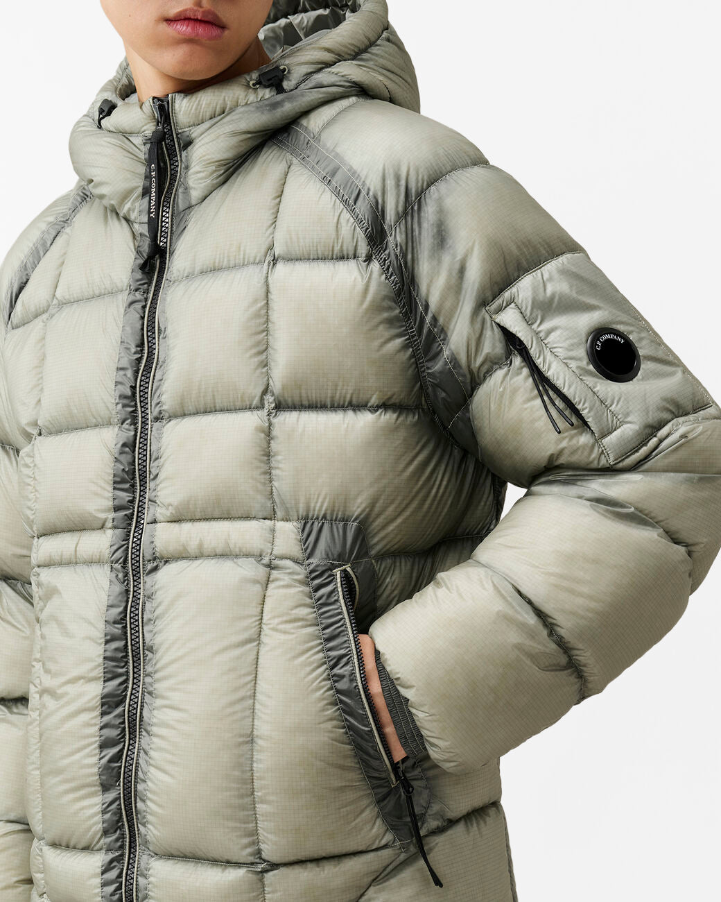 C.P. Company D.D.-Shell Mens Hooded Puffer Jacket - Flint Grey 936