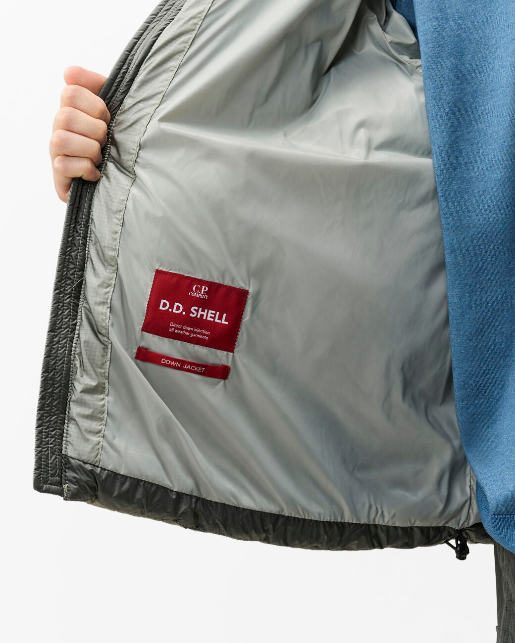 C.P. Company D.D.-Shell Mens Hooded Puffer Jacket - Flint Grey 936