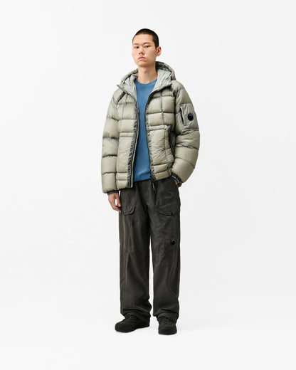 C.P. Company D.D.-Shell Mens Hooded Puffer Jacket - Flint Grey 936