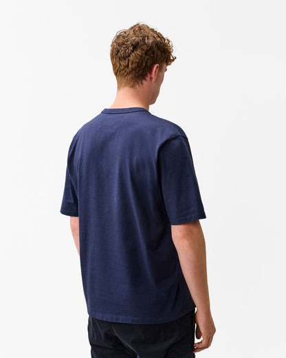 C.P. Company 30/2 Mercerised Jersey Twisted Chest Logo Mens T-Shirt - Peacoat 880