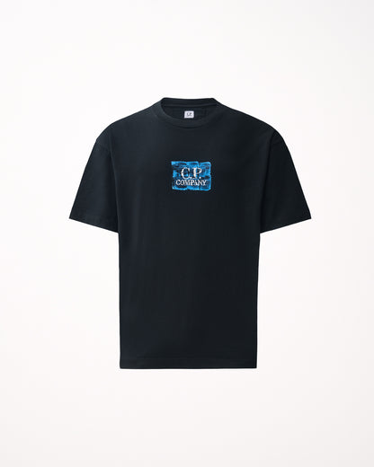 C.P. Company 30/1 Jersey Graphic Logo Mens T-Shirt - Black 999