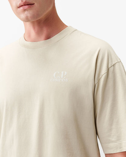 C.P. Company 30/1 Jersey British Sailor Mens T-Shirt - Silver Birch 120