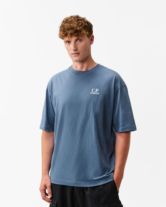 C.P. Company 30/1 Jersey British Sailor Mens T - Shirt - Orion Blue 871 | CHO | Designer Mens Graphic T - Shirts
