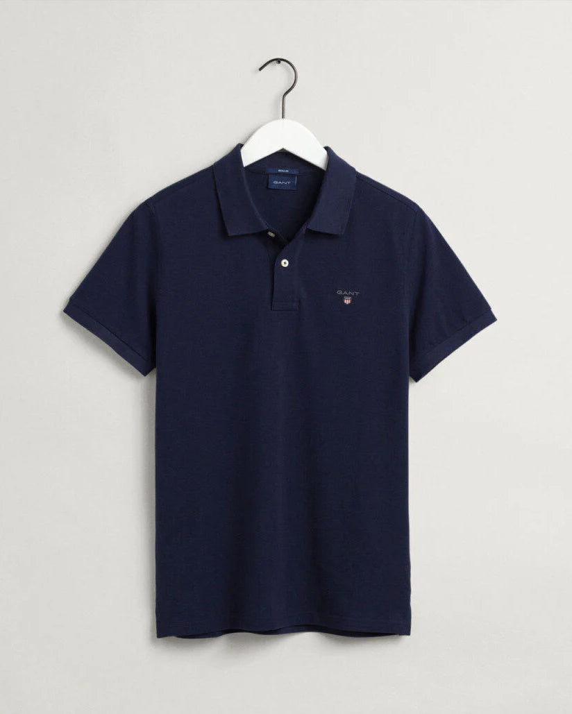 GANT Original Pique Mens Rugger - 433 Evening Blue - CHO - Designer Mens Polo Shirts
