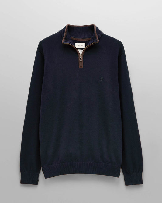 Joules Hillside Mens 1/4 Zip Jumper - Navy Blue - CHO - Designer 