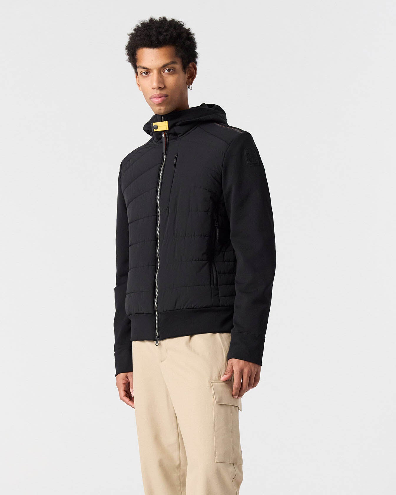 Parajumpers Manfred Mens Fleece/Nylon Hooded Jacket - Black 541