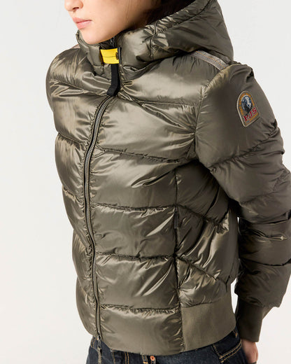 Parajumpers Mariah Womens Hooded Down Bomber - Olive Grey 103