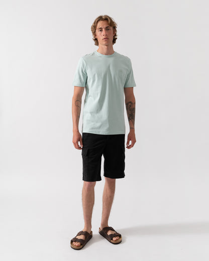 BOSS Orange Tales Mens Cotton-Jersey T-shirt With Logo Patch - Turquoise/Aqua 446