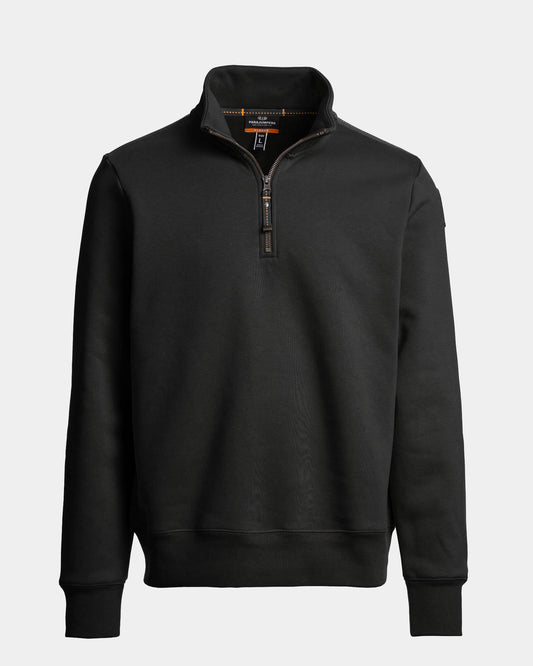 Parajumpers Broad Peak Mens Quarter Zip Sweatshirt - Black 541, front