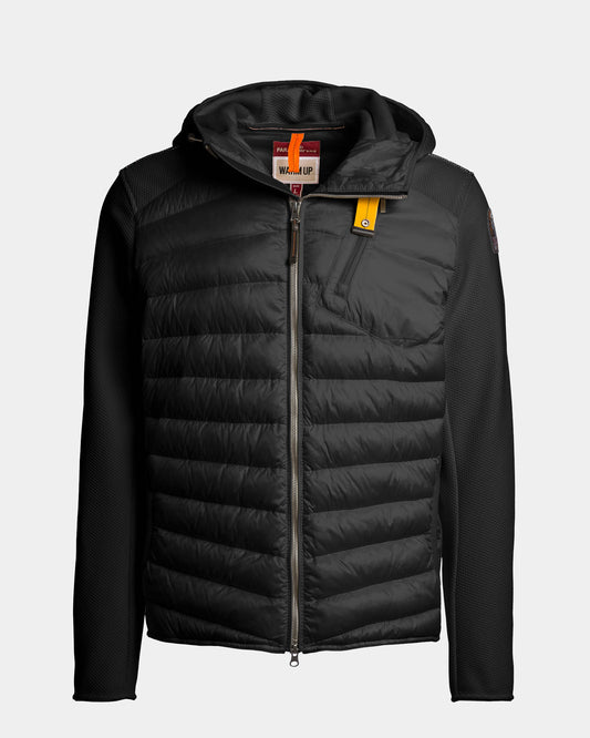 Parajumpers Nolan Mens Hybrid Hooded Jacket - Black 541, front