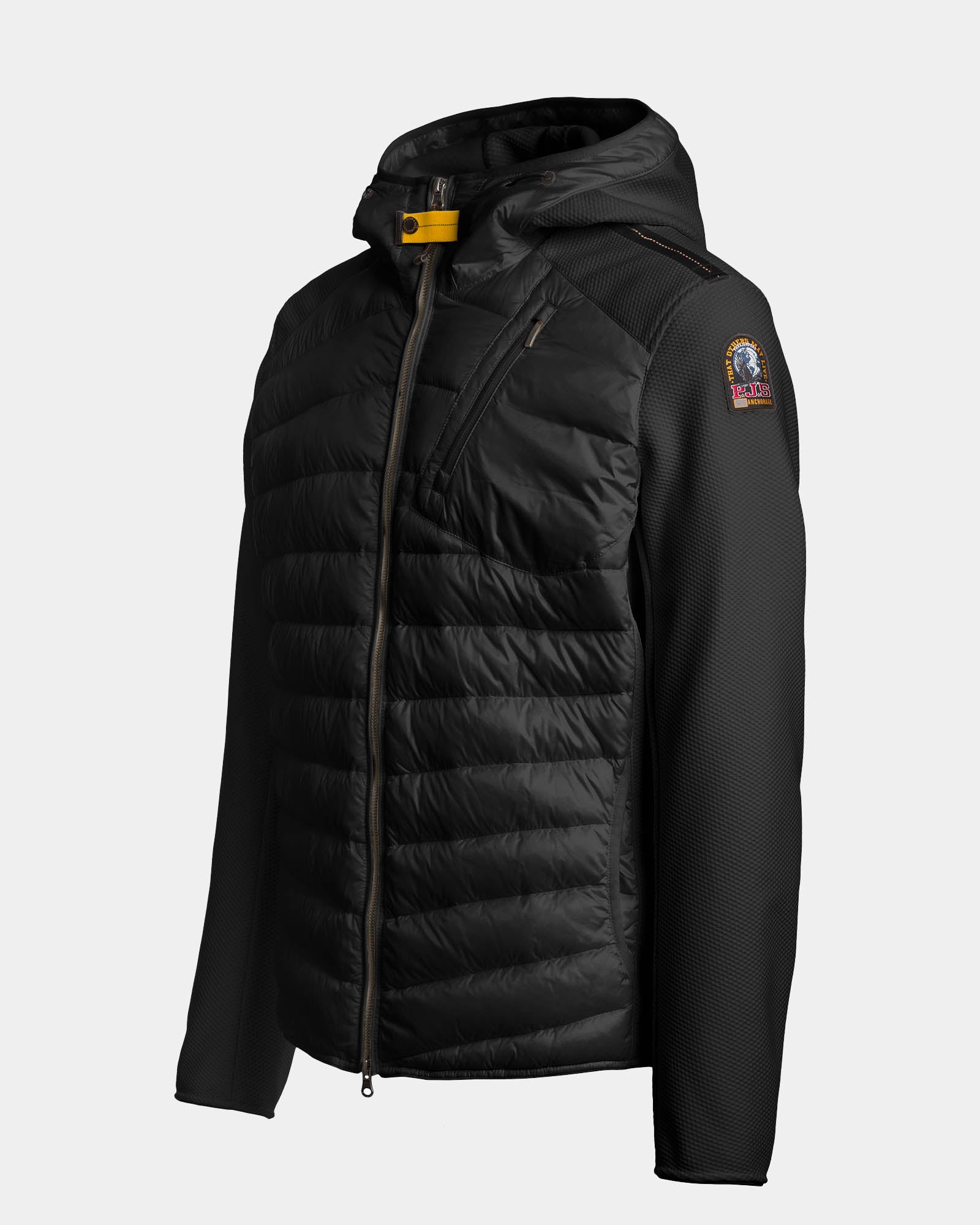 Parajumpers Nolan Mens Hybrid Hooded Jacket - Black 541, side