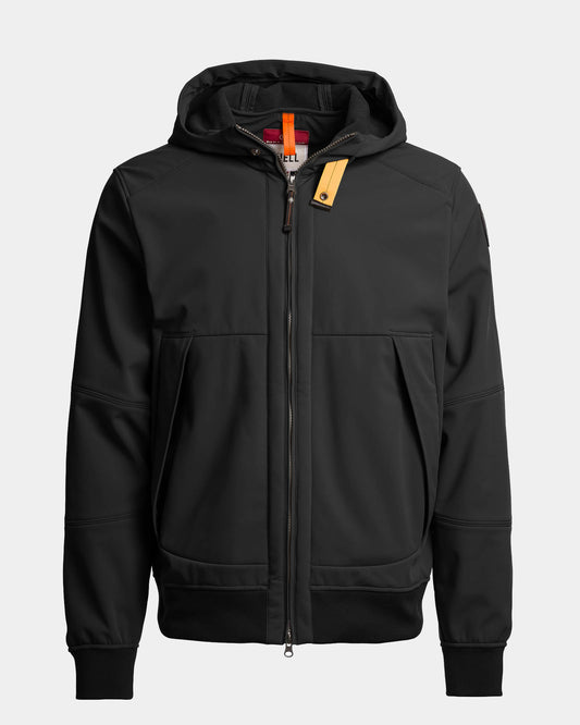 Parajumpers Abner Mens Hooded Bomber - Black 541, front