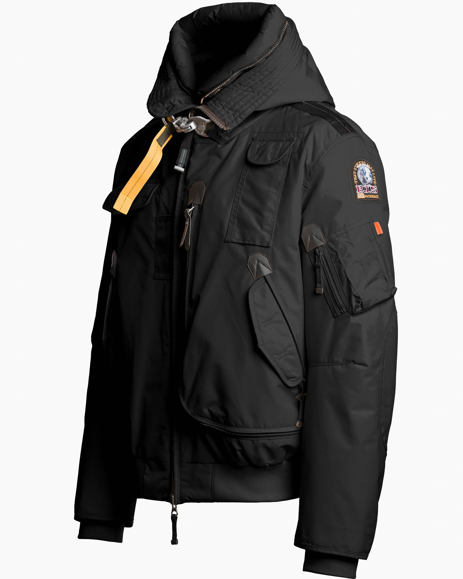 Parajumpers Gobi Mens Hooded Down Bomber - Black 541, side