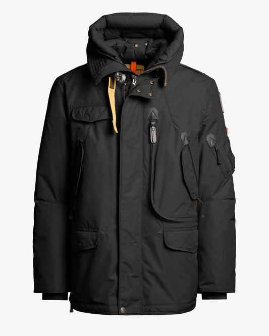 Parajumpers Right Hand Mens Hooded Down Jacket - Black 541, front
