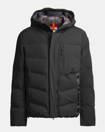 Parajumpers Taiga 2.0 Mens Hooded Down Jacket - Black 541, front