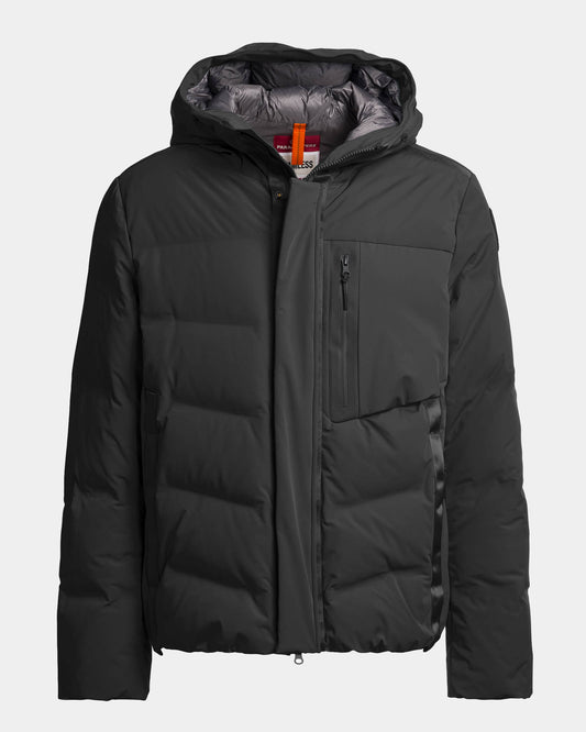 Parajumpers Taiga 2.0 Mens Hooded Down Jacket - Black 541, front