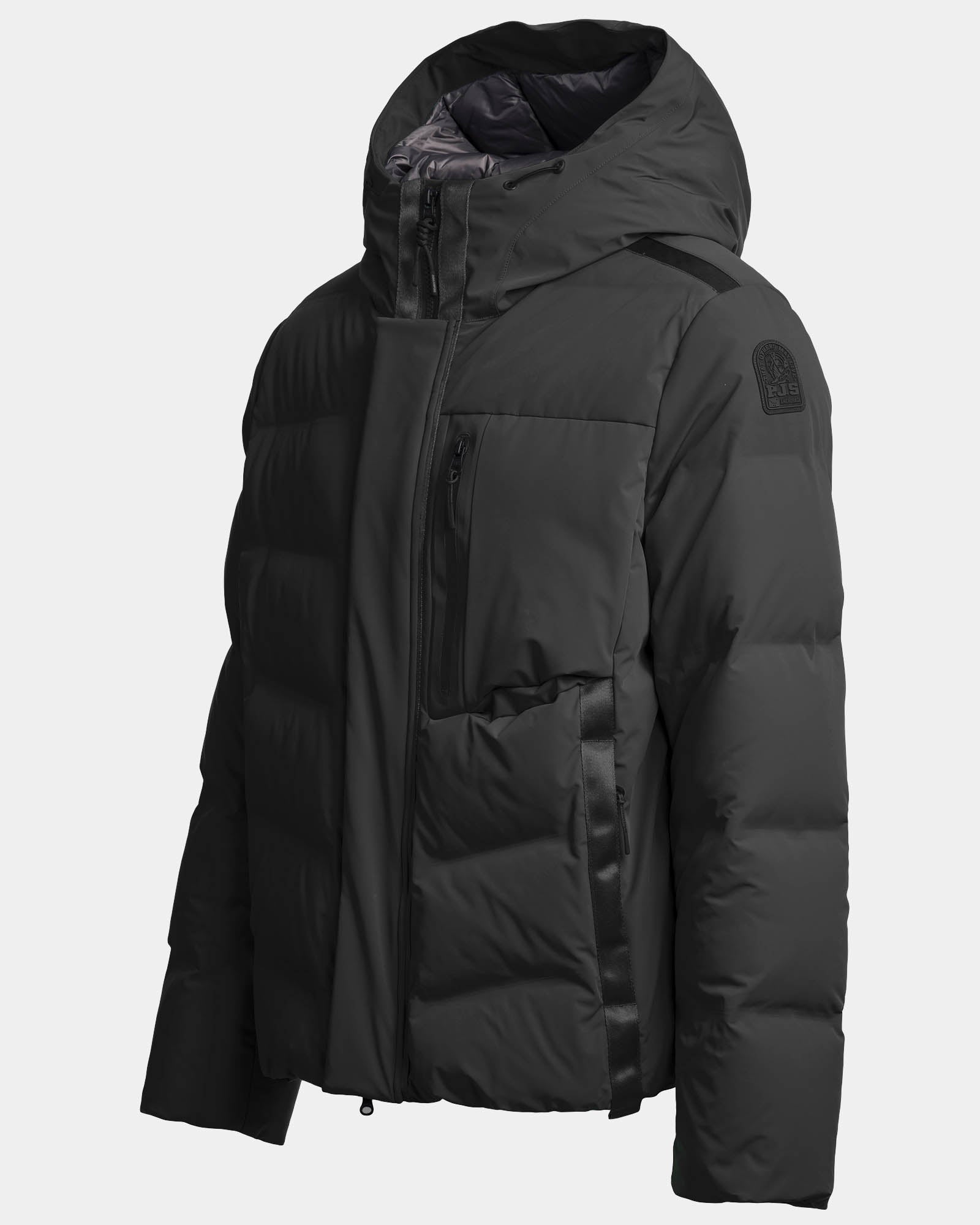 Parajumpers Taiga 2.0 Mens Hooded Down Jacket - Black 541, side
