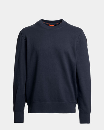 Parajumpers Basic Braw Mens Crew Neck Jumper - Blue Navy 316, front
