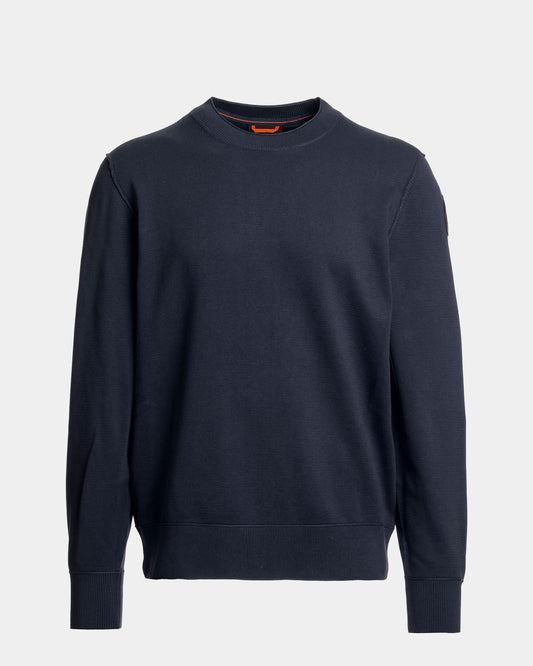 Parajumpers Basic Braw Mens Crew Neck Jumper - Blue Navy 316, front