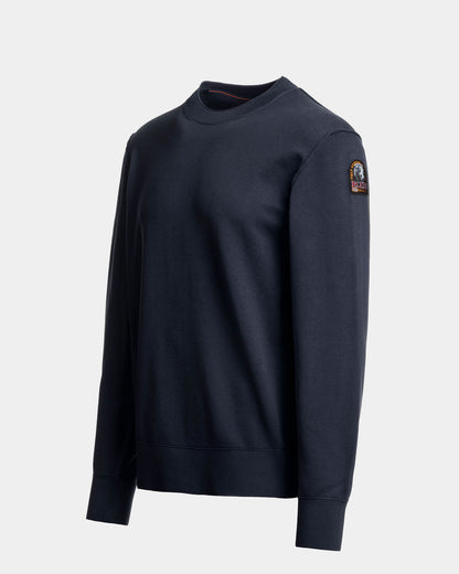 Parajumpers Basic Braw Mens Crew Neck Jumper - Blue Navy 316, side