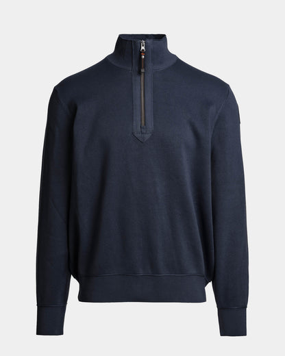 Parajumpers Basic Scoe Mens Quarter Zip Jumper - Blue Navy 316, front