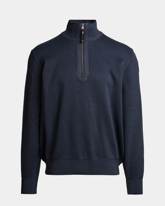 Parajumpers Basic Scoe Mens Quarter Zip Jumper - Blue Navy 316, front