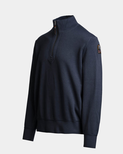 Parajumpers Basic Scoe Mens Quarter Zip Jumper - Blue Navy 316, side