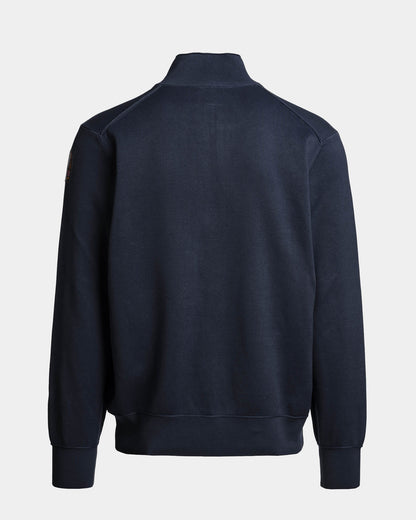 Parajumpers Basic Scoe Mens Quarter Zip Jumper - Blue Navy 316, back