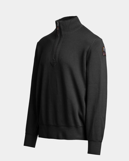 Parajumpers Basic Scoe Mens Quarter Zip Jumper - Black 541, side