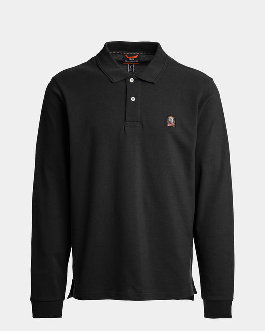 Parajumpers Kerrobert Mens Long Sleeve Polo - Black 541, front
