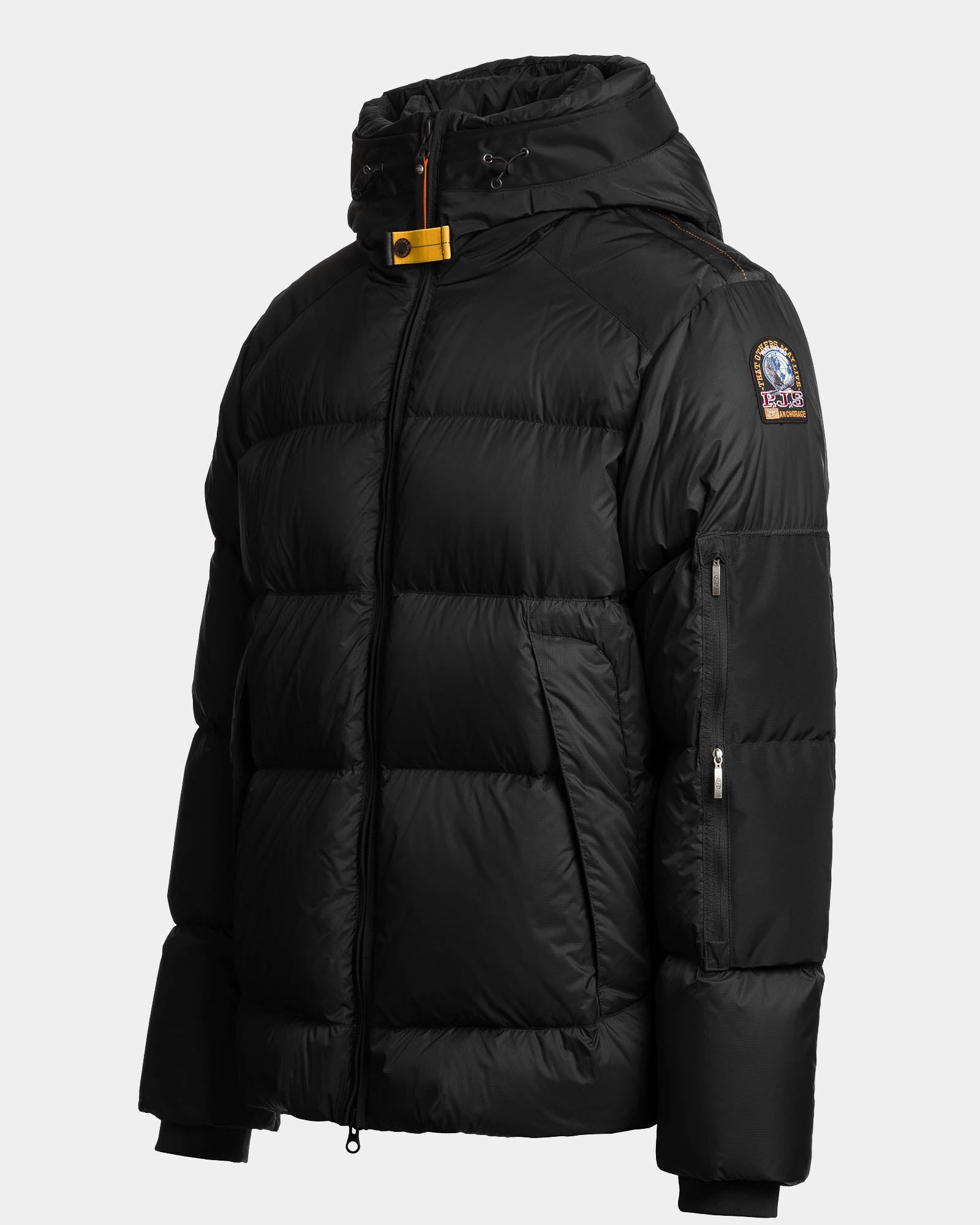 Parajumpers Tyrik Mens Hooded Down Jacket - Black 541, side