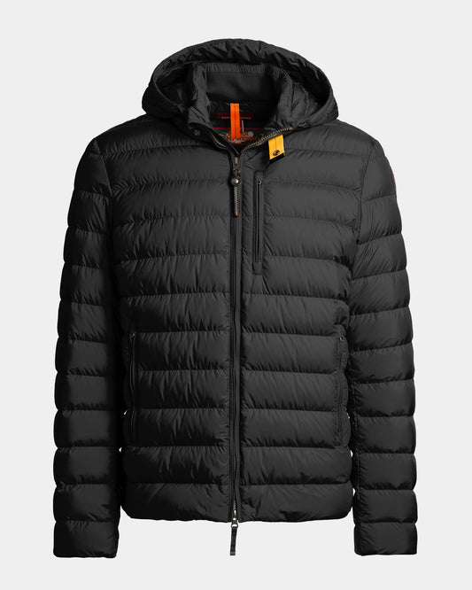 Parajumpers Last Minute Mens Down Jacket with Hood - Black 541, front