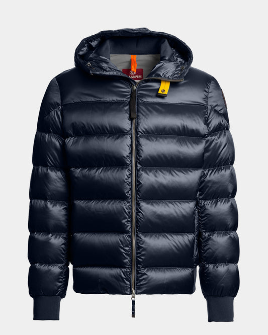 Parajumpers Pharrell Mens Hooded Down Bomber Jacket - Blue Navy 316 | CHO | Designer Mens Bomber Jackets