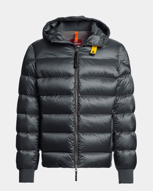 Parajumpers Pharrell Mens Hooded Down Bomber Jacket - Nine Iron 765, front
