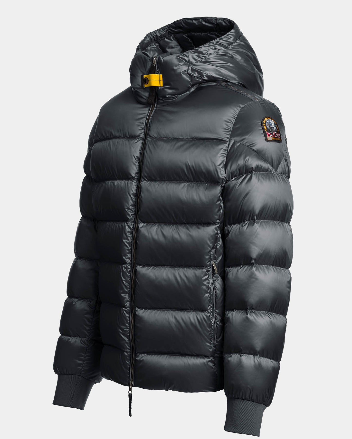 Parajumpers Pharrell Mens Hooded Down Bomber Jacket - Nine Iron 765, side