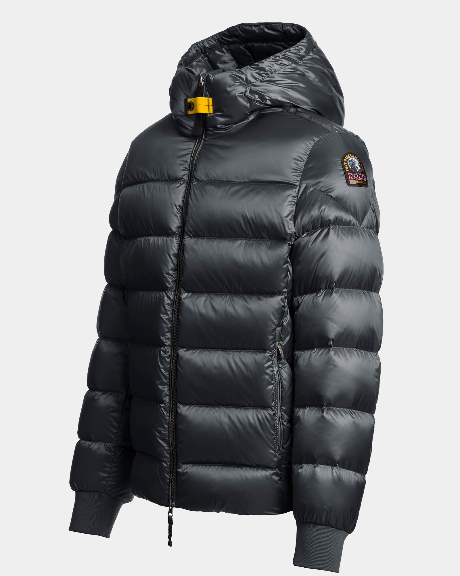 Parajumpers Pharrell Mens Hooded Down Bomber Jacket - Nine Iron 765, side
